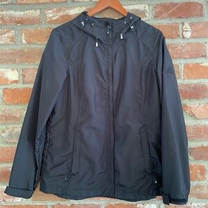 Zeroxposur Lightweight Hooded Rain Jacket Windbreaker Medium Black